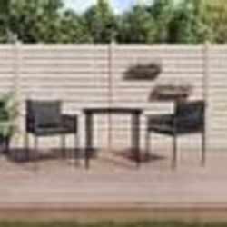 vidaXL Ensemble à manger de jardin 3 pcs coussins résine tressée acier