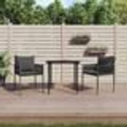 vidaXL Ensemble à manger de jardin 3 pcs coussins résine tressée acier