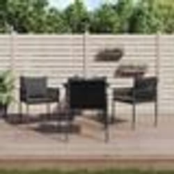 vidaXL Ensemble à manger de jardin 5 pcs coussins résine tressée acier