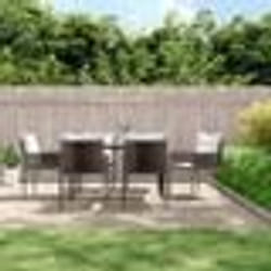 vidaXL Ensemble à manger de jardin 7 pcs coussins résine tressée acier