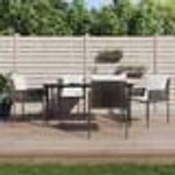 vidaXL Ensemble à manger de jardin 5 pcs coussins résine tressée acier