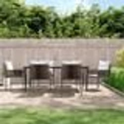 vidaXL Ensemble à manger de jardin 7 pcs coussins résine tressée acier