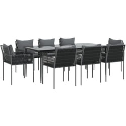 Vidaxl - Ensemble à manger de jardin 9 pcs coussins résine tressée acier