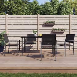 VidaXL 3187083 chaise d'extérieur Terrace Polyuréthane, Acier Noir