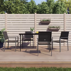 VidaXL 3187084 chaise d'extérieur Terrace Polyuréthane, Acier Noir