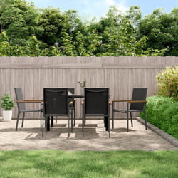 Vidaxl - Chaises de jardin lot de 6 noir 55x61,5x90cm textilène et acier