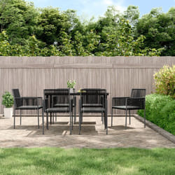 Vidaxl - Chaises de jardin et coussins lot de 6 noir 54x60,5x83,5 cm