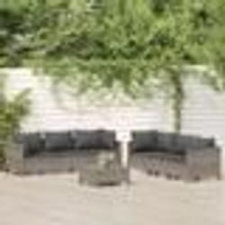 vidaXL Salon de jardin 7 pcs avec coussins Gris Résine tressée