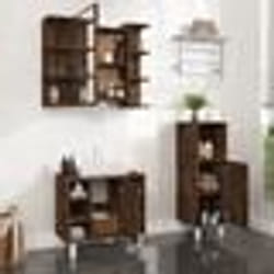 vidaXL Ensemble d'armoires de salle de bain 3 pcs chêne fumé