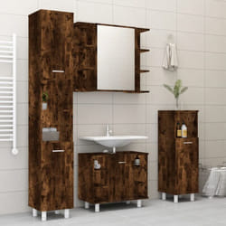Vidaxl - Ensemble d'armoires de salle de bain 4 pcs chêne fumé