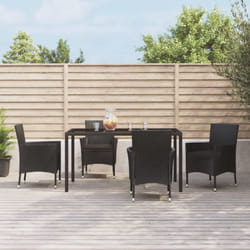 Vidaxl - Ensemble à manger de jardin coussins 5pcs Noir Résine tressée