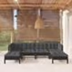 vidaXL Salon de jardin 9 pcs avec coussins Gris Résine tressée