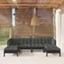 vidaXL Salon de jardin 9 pcs avec coussins Gris Résine tressée