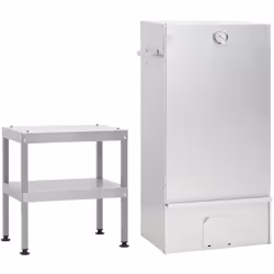 Utilisez ce fumoir à four multifonctionnel avec table pour préparer un festin et profiter d'un moment agréable en plein air a ...