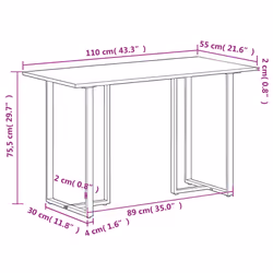 VidaXL 353800 table de cuisine et de salle à manger - Vue supplémentaire 8