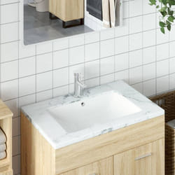 Vidaxl - vier de salle de bain blanc 60x40x21cm rectangulaire céramique
