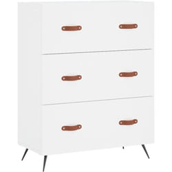 vidaXL Commode blanc 69,5 x 34 x 90 cm bois d'ingénierie