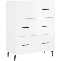 Vidaxl - Buffet Blanc brillant 69,5x34x90 cm Bois d'ingénierie