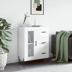 Vidaxl - Buffet Blanc brillant 69,5x34x90 cm Bois d'ingénierie