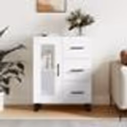 vidaXL Buffet Blanc brillant 69,5x34x90 cm Bois d'ingénierie