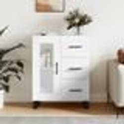 vidaXL Buffet Blanc brillant 69,5x34x90 cm Bois d'ingénierie