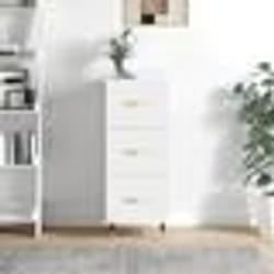 vidaXL Buffet Blanc brillant 34,5x34x90 cm Bois d'ingénierie