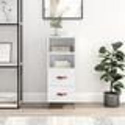vidaXL Buffet Blanc brillant 34,5x34x90 cm Bois d'ingénierie
