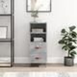 vidaXL Buffet Gris béton 34,5x34x90 cm Bois d'ingénierie