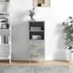 vidaXL Buffet Gris béton 34,5x34x90 cm Bois d'ingénierie