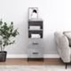 vidaXL Buffet Gris béton 34,5x34x90 cm Bois d'ingénierie