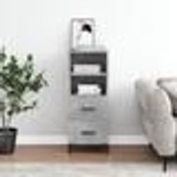 vidaXL Buffet Gris béton 34,5x34x90 cm Bois d'ingénierie