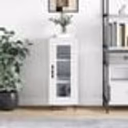 vidaXL Buffet Blanc brillant 34,5x34x90 cm Bois d'ingénierie
