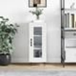 vidaXL Buffet Blanc brillant 34,5x34x90 cm Bois d'ingénierie