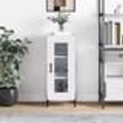 vidaXL Buffet Blanc brillant 34,5x34x90 cm Bois d'ingénierie