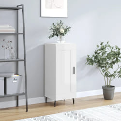 vidaXL Buffet Blanc brillant 34,5x34x90 cm Bois d'ingénierie