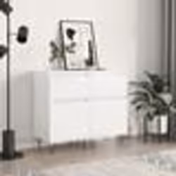 vidaXL Buffets 2 pcs blanc brillant 40x35x70 cm bois d'ingénierie
