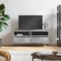 vidaXL Meuble TV gris béton 100x34,5x44,5 cm bois d'ingénierie