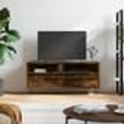 vidaXL Meuble TV chêne fumé 100x34,5x44,5 cm bois d'ingénierie