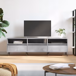 Ce meuble TV avec un grand espace de rangement est un complément pratique et attrayant pour votre salon ou votre chambre à co ...