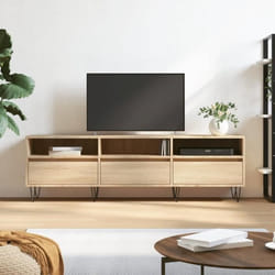 vidaXL Meuble TV chêne sonoma 150x30x44,5 cm bois d'ingénierie
