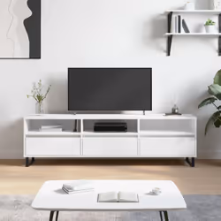 Ce meuble TV avec un grand espace de rangement est un complément pratique et attrayant pour votre salon ou votre chambre à co ...