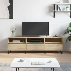 vidaXL Meuble TV chêne sonoma 150x30x44,5 cm bois d'ingénierie