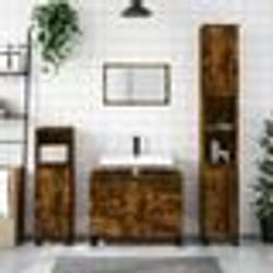 vidaXL Armoire de bain chêne fumé 30x30x100 cm bois d'ingénierie