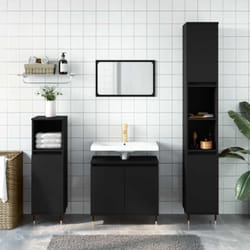 Vidaxl - Armoire de salle de bain noir 58x33x60 cm bois d'ingénierie