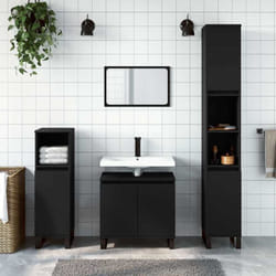Vidaxl - Armoire de salle de bain noir 58x33x60 cm bois d'ingénierie