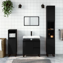 Vidaxl - Armoire de salle de bain noir 65x33x60 cm bois d'ingénierie