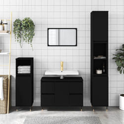 Vidaxl - Armoire de salle de bain noir 80x33x60 cm bois d'ingénierie