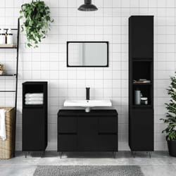 Vidaxl - Armoire de salle de bain noir 80x33x60 cm bois d'ingénierie