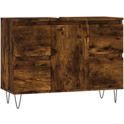 vidaXL Armoire salle de bain chêne fumé 80x33x60cm bois d'ingénierie