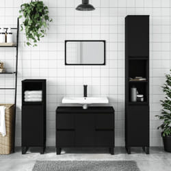 Vidaxl - Armoire de salle de bain noir 80x33x60 cm bois d'ingénierie